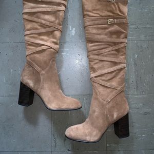 Suede over the knee boot